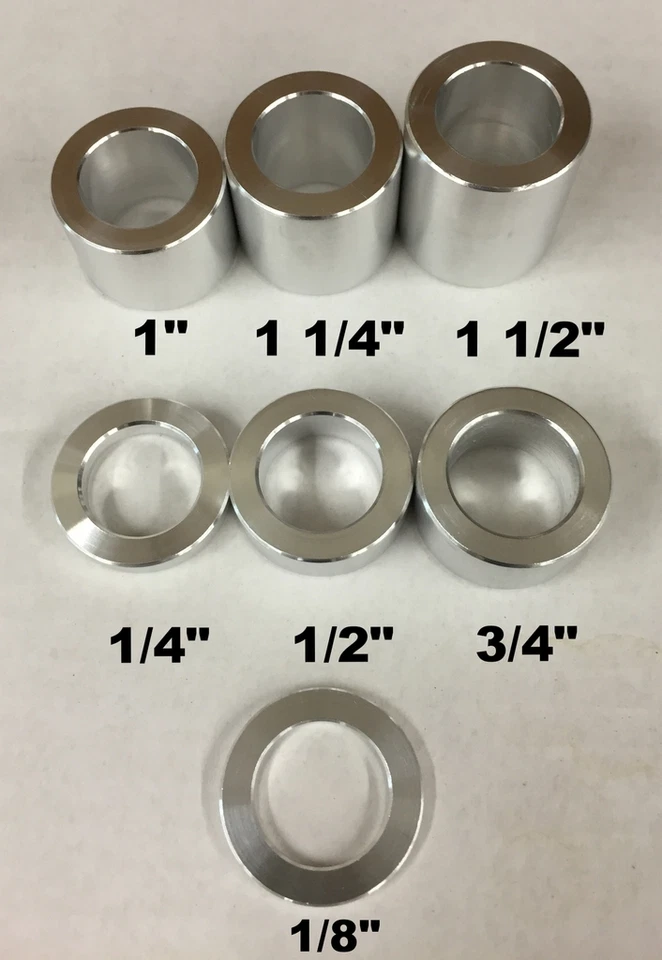 ID-3/4 OD-1-1/8" WHEEL AXLE SPACER KIT - 14 PCS. - HARLEY - 7 PAIRS - USA MADE - Image 3 of 4