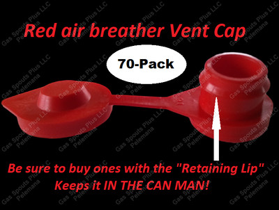 70-Pack-GAS-CAN-RED-VENT-CAPS-Air Breather FIX YOUR CAN GLUG-Wedco-Blitz-Scepter