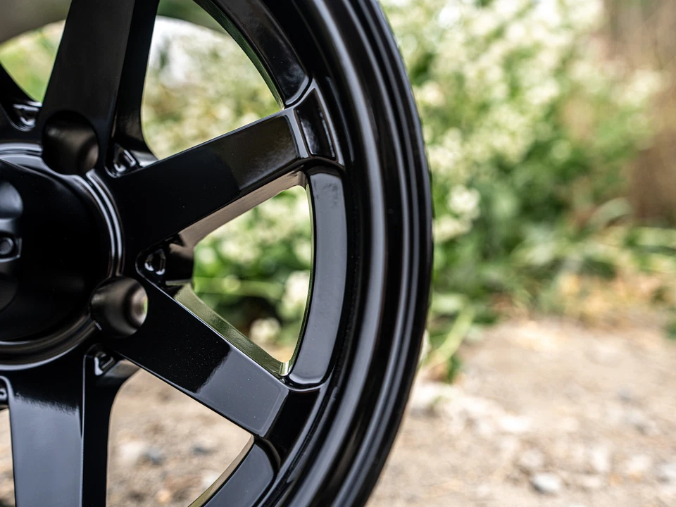 4pcs 12" RockTrix RT102 Golf Cart Wheels 12x7, 4x101.6 4x4", 3+4 Offset, Black - Imagem 4 de 4