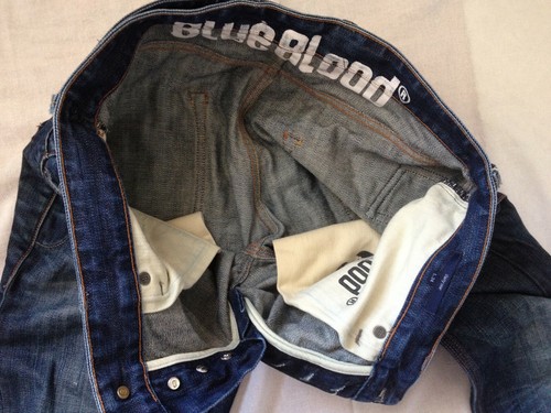 BLUE BLOOD MEN'S DENIM SLIM STRAIGHT THIRTY ONE 31 X 33 - Picture 4 of 12