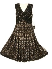 NEW Adrianna Papell Dress Sz. 6 Black Lacey Evening Cocktail Dress FREE SHIPPING