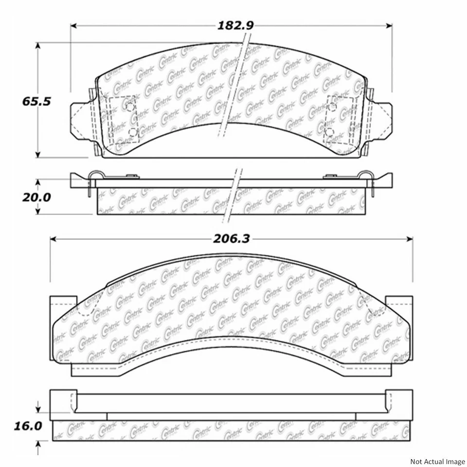 Premium Semi-Metallic Disc Brake Pad Set Centric For 1971-1974 Chevrolet P30 Van - Image 3 of 4