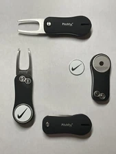 (1) Pitchfix Golf Switchblade Divot Tool Hybrid 2.0 W/1" Nike Coin Golf Marker