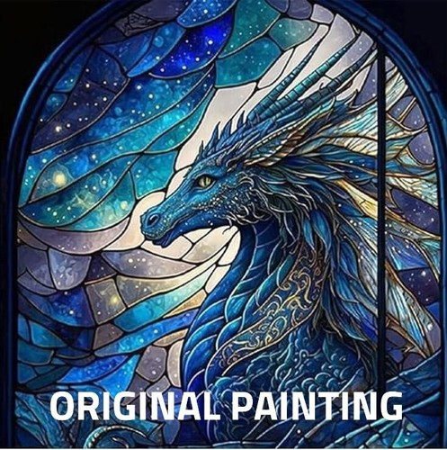 5D Diamant Kunst Gemälde - Drachen 30x30cm (12""x12") - FERTIG - Bild 5 von 16