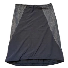 Assets By Spanx Red Hot Label Black Lace Panel Slip Skirt 1X Shapewear Nylon Ble