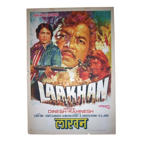 LAAKHAN :Bollywood original movie poster 1979 Amjad Khan,Chand Usmani