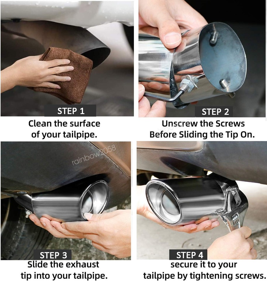 Exhaust Pipe Tip Rear Throat Muffler Stainless Steel For Honda Accord