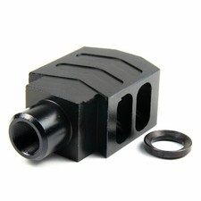US Steel Low Concussion Tanker Competition Muzzle Brake 1/2x36 Thread For 9mm