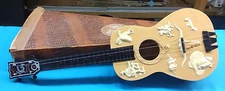 Vintage Emenee Musical Toys ~ Gene Autry Cowboy Ukulele Guitar W/ Box ~ 50s/60s