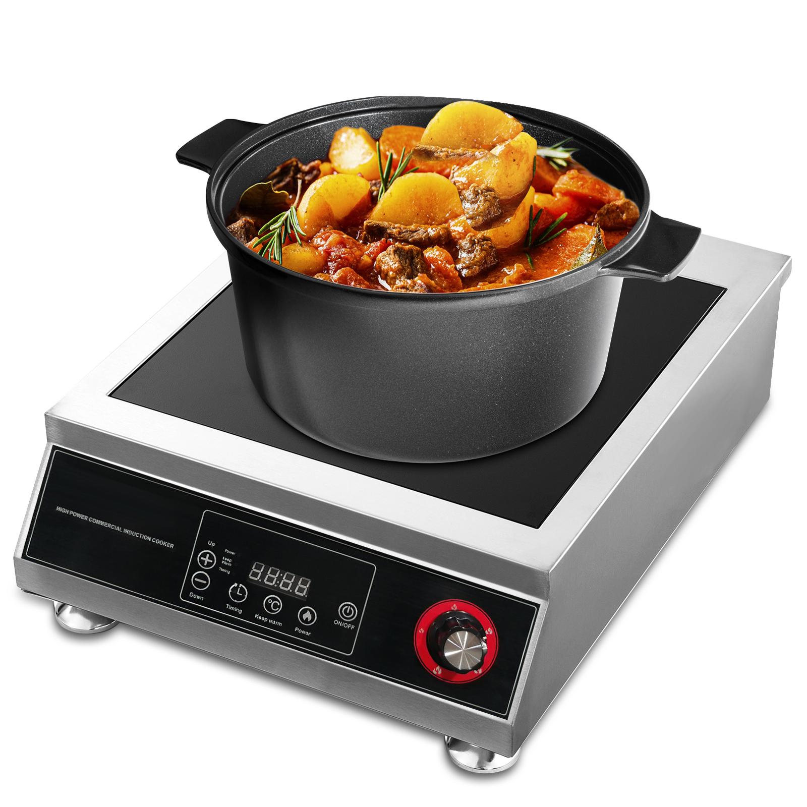 Commercial Induction Cooktop Electric Hot Plate 5000W Touch Screen 9 Heat Grade