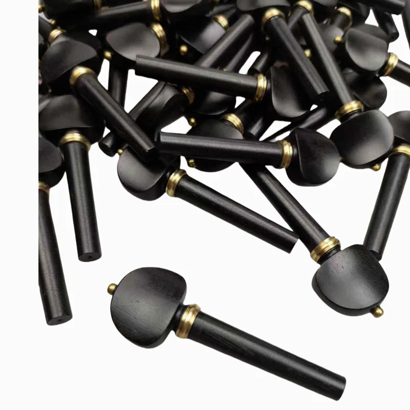 4x Picchetti per Violino 4/4, Legno di Ebano con Collare in Rame Picchetto Accordatura Corda per Violino - Immagine 4 di 4