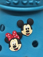 2 Mickey & Minnie Mouse Shoe Charms For Crocs.