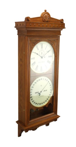 Seth Thomas Double Dial Perpetual Office Calendar Regulator #13 Wanduhr - Bild 2 von 20