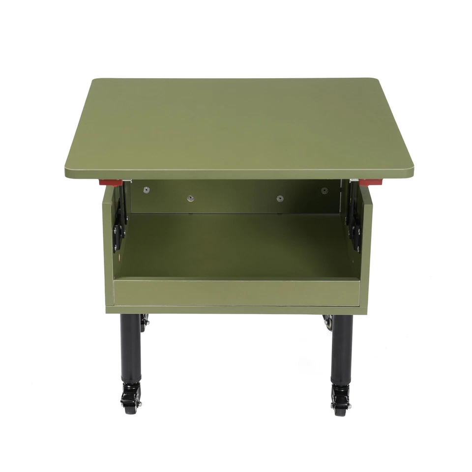 Coffee Table W/ Storage Adjustable Height End Side Table Moveable Wood Organizer - Image 4 of 4