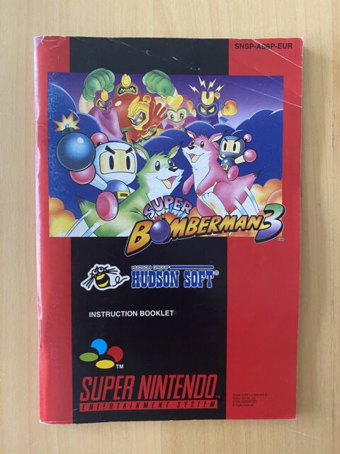 Super Bomberman 3 Snes EUR Instructions Manual Manual Nintendo Collection Lot Pal-