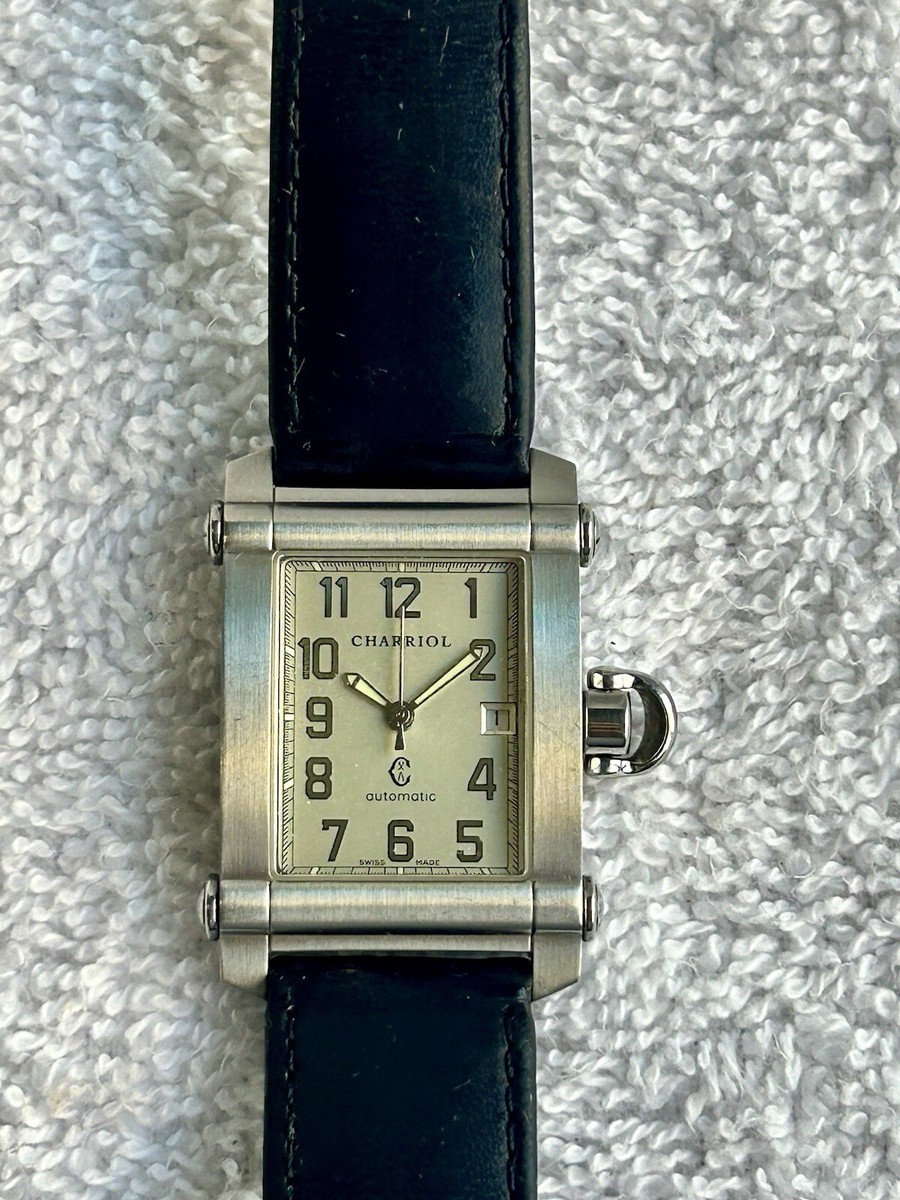 Vintage Philippe Charriol Automatic Tank Watch, Calendar, Luminous