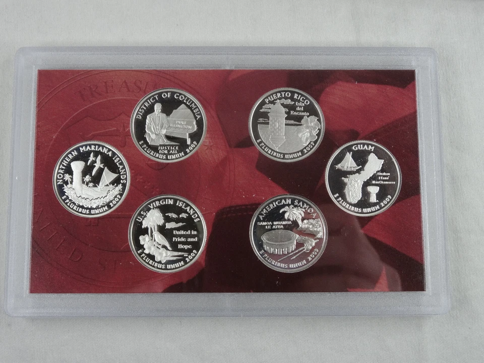 2009-S Silver Quarter Proof Set 6 Coins OGP & COA 90% US Mint Territories - Image 2 of 4