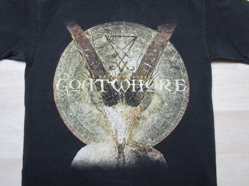 Camiseta vintage Y2K Goatwhore (S) banda de metal de lodo "A Haunting Curse" baño ácido Foto 3 de 4