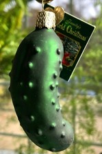 OLD WORLD CHRISTMAS ORNAMENT - GLASS PICKLE