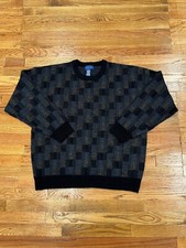 Vintage Towncraft Grandpa Geometric Sweater Men XL