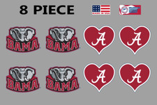 8PC Alabama Crimson Tide Bama Waterless Peel Stick Temporary Tattoos ELP/Heart
