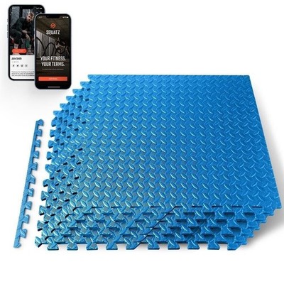 SQUATZ 24.2in x 0.4in 6pcs Gym Mat, Lightweight EVA Foam Interlocking Tiles
