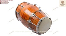 Indian Wooden Professional Bina Dholak no. 36B NB Musical Instrument With Bag