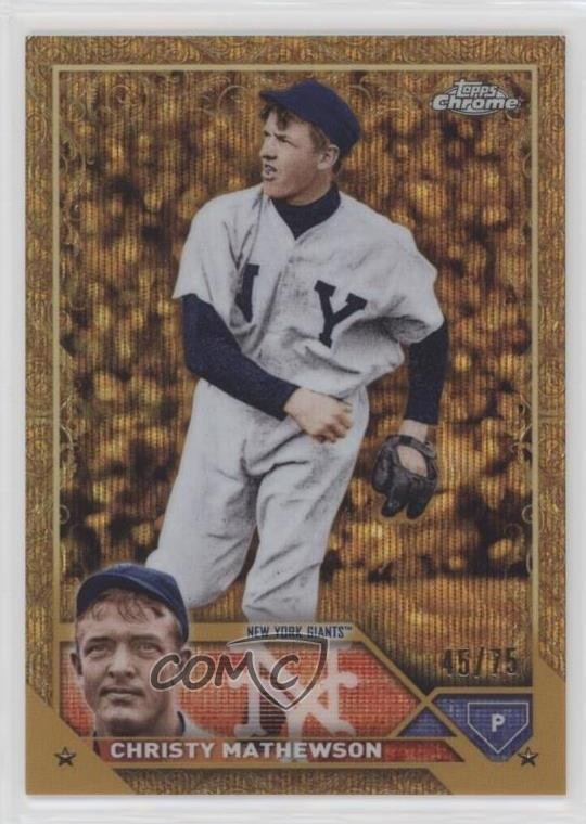 2023 Topps Gilded Collection Gold Wave Etch 45/75 Christy Mathewson #43 HOF 9b3
