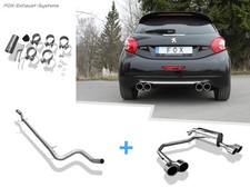  Edelstahl Duplex Racing-Komplettanlage Peugeot 208 GTI je 2x100mm rund
