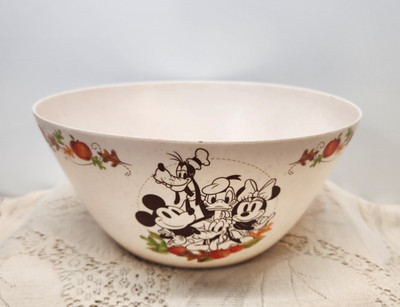 Vintage Disney Mickey & Friends Fall 10'' Serving/Popcorn Bowl