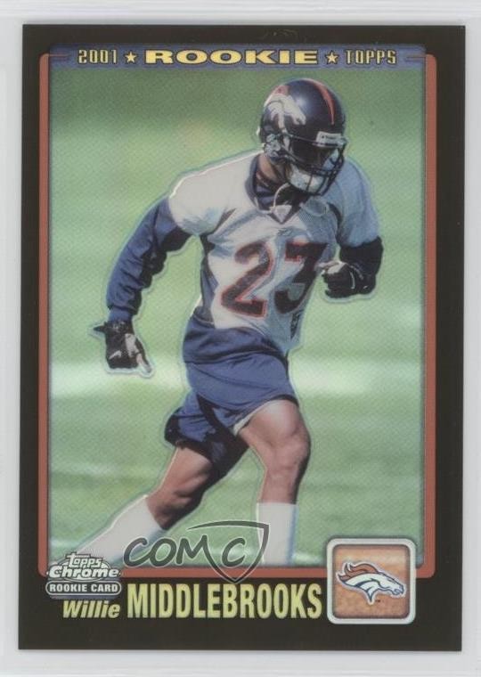 2001 Topps Chrome Black Refractor 70/100 Willie Middlebrooks #256 Rookie RC 5z0