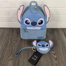 Loungefly Disney Lilo Stitch Figural Corduroy Mini Backpack Coin Purse Set