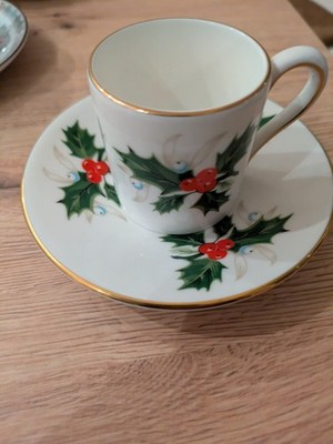 Royal Grafton Mokka Espresso Tasse Gedeck 2 Teilig Noel Stechpalme Weihnachten