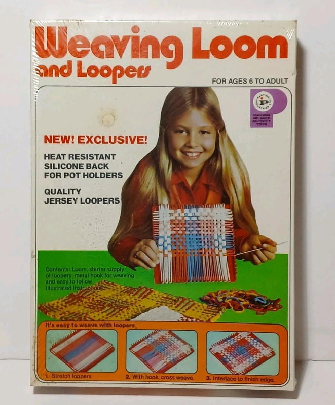 1970s New Sealed Old Vintage Weaving Loom and Loopers By Pastime Industries USA