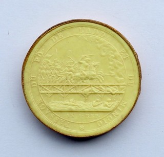 EARLY 19TH CENTURY GRAND TOUR WAX CAMEO PASSAGE DU PO. ADDA AND MINCIO 1797.