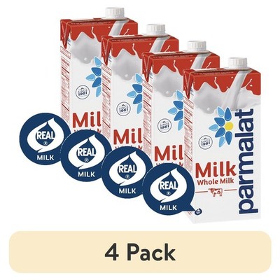 Shelf-Stable Whole Milk 32 fl oz 4 Pack Long Life UHT Milk Carton