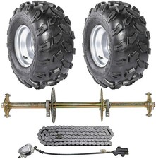 32" Go Kart Rear Axle kit 8" Wheels 428 Chain Sprocket Hub For Trike Quad Drift