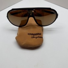 Carrera Extreme C100 Vintage Sunglasses Matte Black Amber Lens Aviator Sport