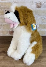 Kellytoy St Bernard Plush 14  Vintage Dog Stuffed Animal Brown White Tongue Out