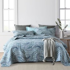 Cotton Bedspread Quilt Sets, Reversible Bedding Coverlet Sets Comforter, Flor