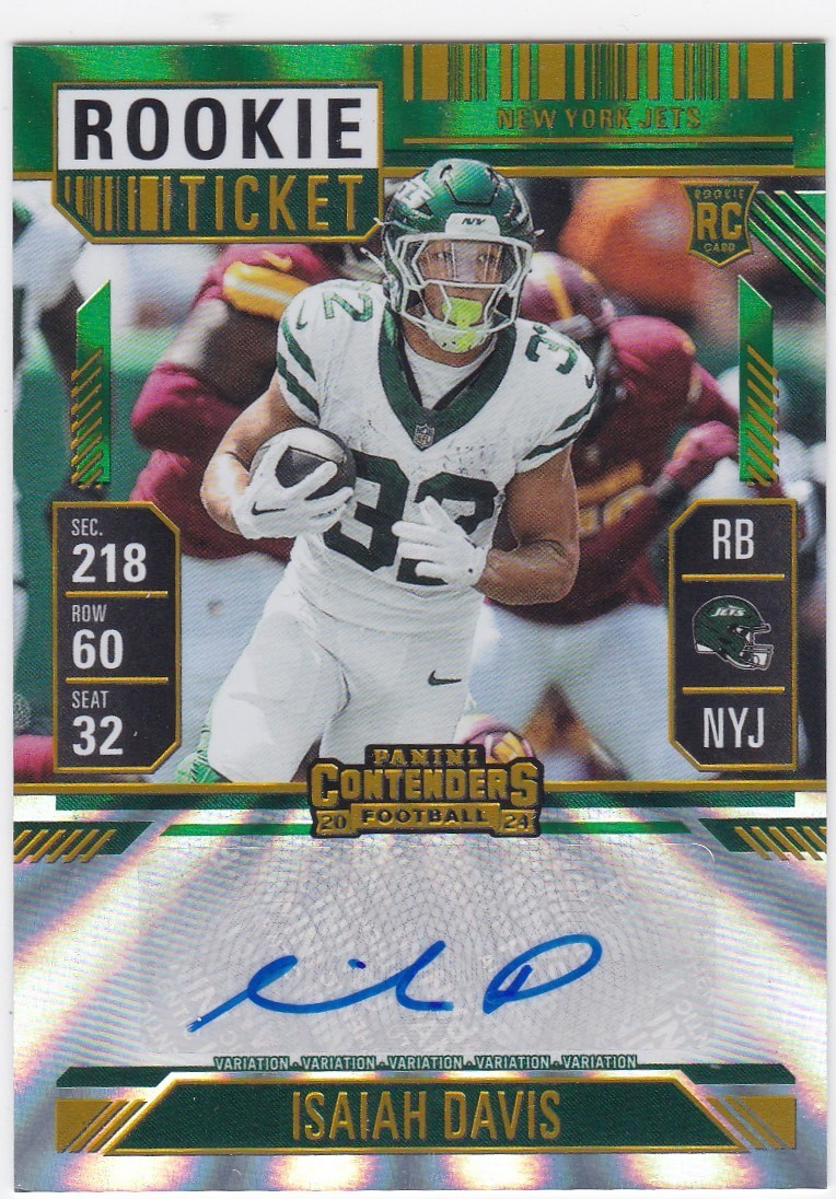 Isaiah Davis Auto 2024 Panini Contenders RC Rookie Green Ticket #176 