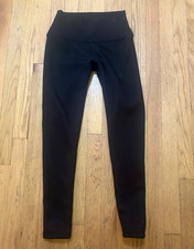 Solid Black Women Ankle Leggings Size S Regular Size Type Polyester Spandex