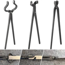 Blacksmith Tongs Knife Making Tongs Set Flat Tongs, Blade Tongs & V-Bit Tongs...