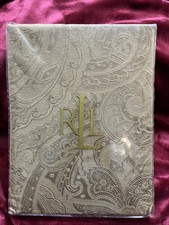 NWOT Lauren Ralph Lauren Brown Paisley Tailored Hem Oblong Tablecloth 60" X 84  