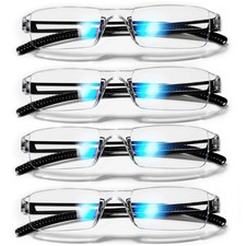 4 Packs Lightweight Reading Glasses for Women Men Blue Light Blocking Readers...