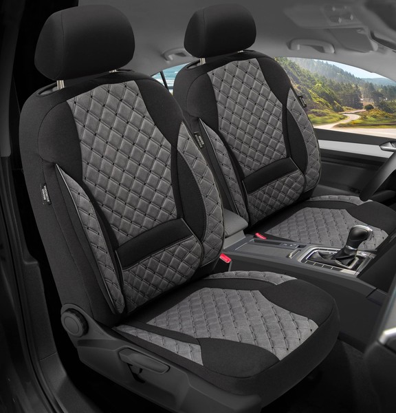 SchonbezüGe SitzbezÜGe FüR Subaru Forester SH Bj 2008-13 In Dunkelgrau/Schwarz T-image