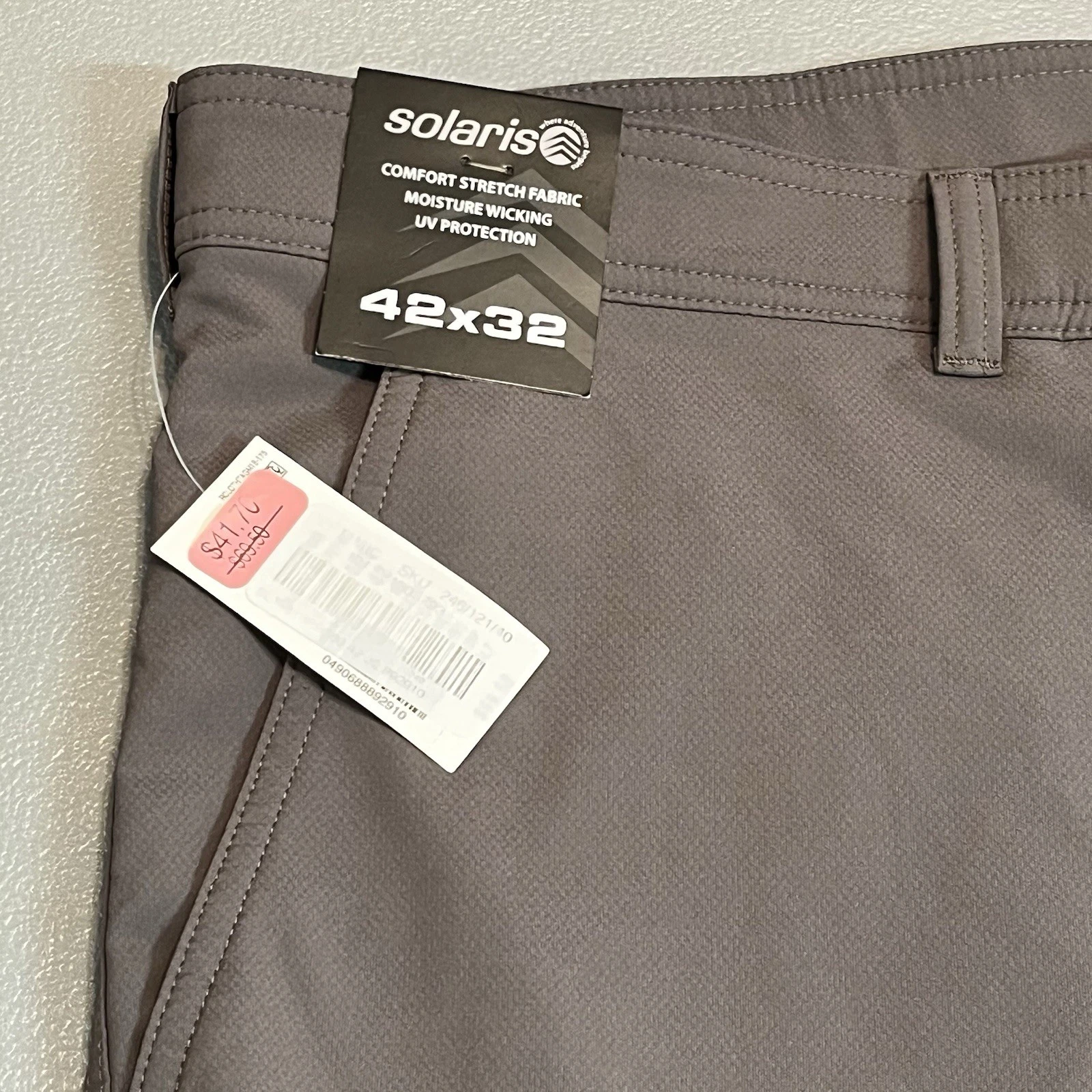 New Solaris UV Protection Comfort Stretch Pants Mens 42x32 Fishing Boating NWT!