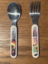 Vintage Disney Toddler Child's Spoon & Fork Stainless Buzz Lightyear & Zurg Used
