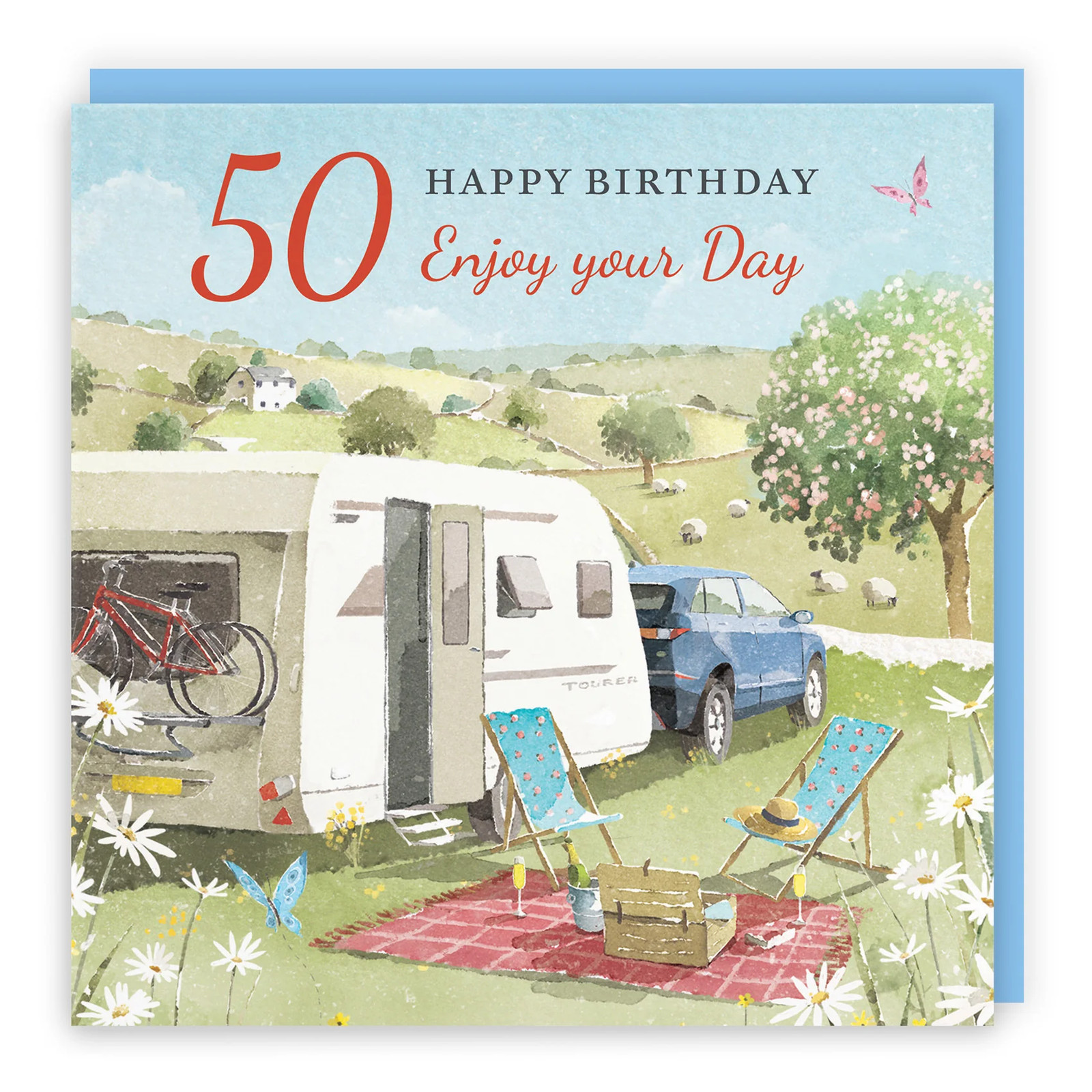 50th Birthday Card Caravan Holiday Milo's Gallery