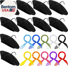20 Pcs Bérets de Fête Halloween pour Enfants Béret Français Chapeau en Vrac Artiste Bonnet avec 